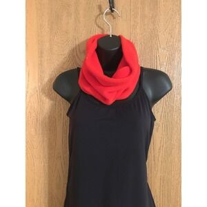 Red/Orange Fleece Infinity Scarf Loop Neck Warmer Winter Accessory Solid Red